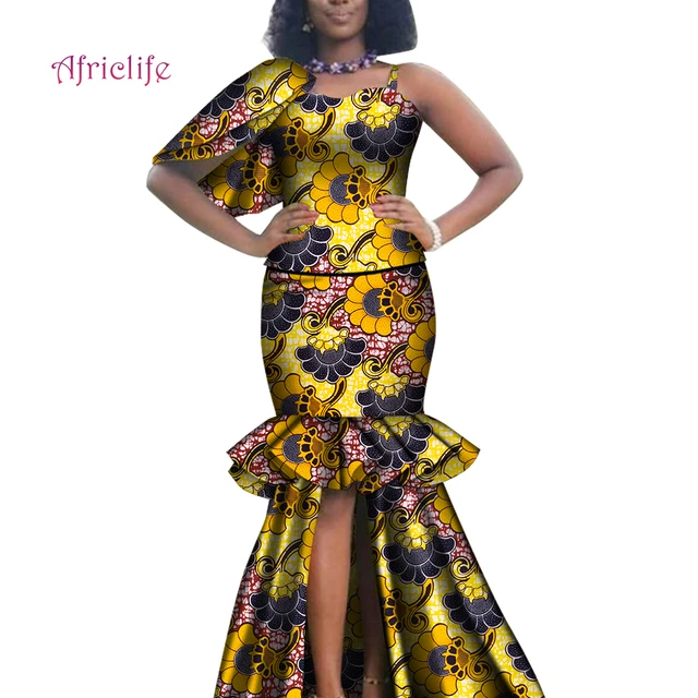 African Women Party Skirt Suit Custom Good Quality African Kitenge Dress Designs Fashion Clothes WY6594