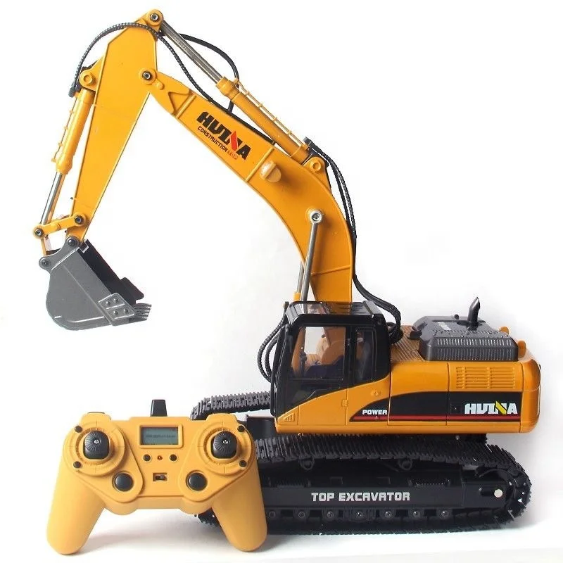 Hot HUINA 1580 580 1:14 23CH RC Excavator Metal Huina RC Truck Big Excavator Full Alloy ELectric Pickup Car RC Digger