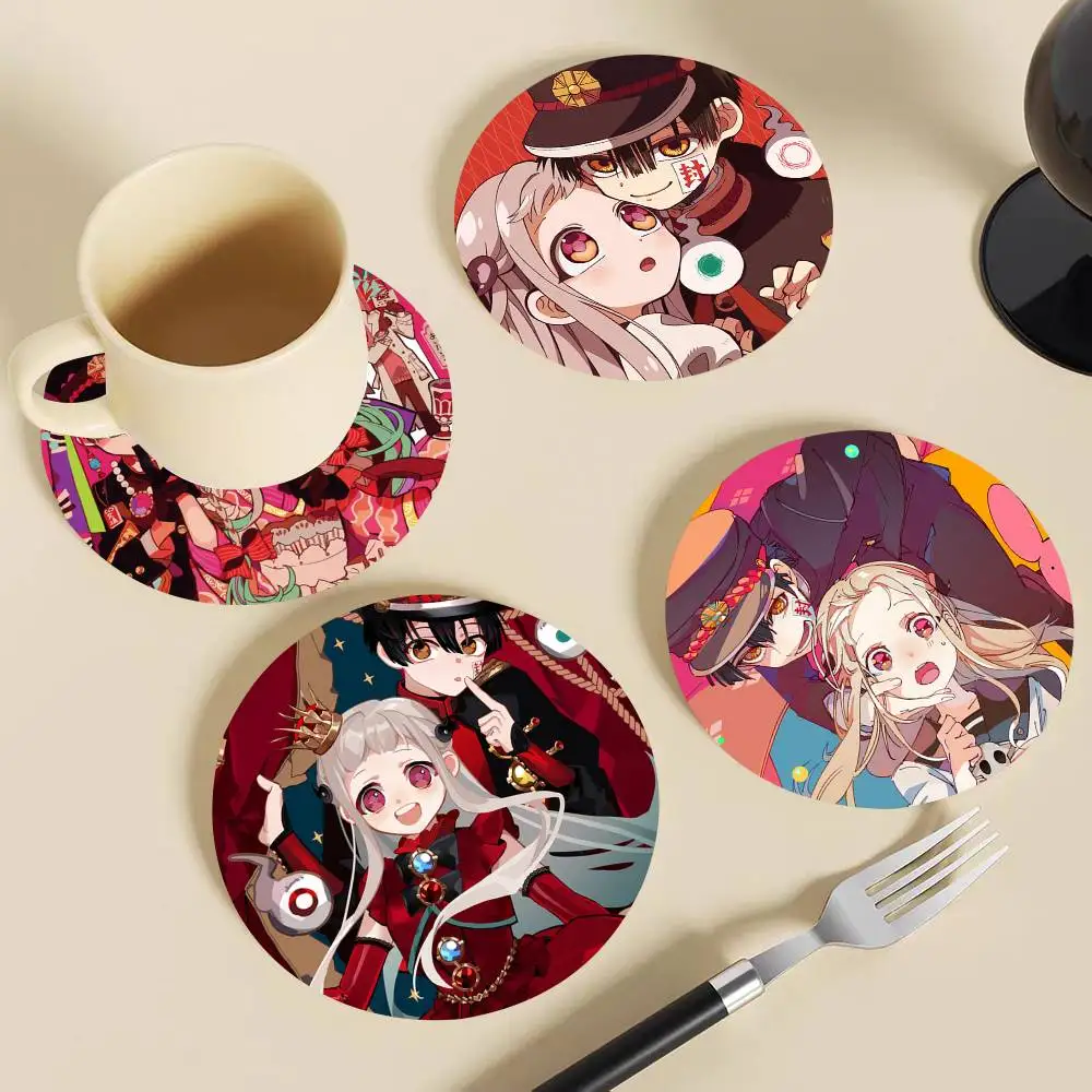 Anime Toilet Bound Hanako Kun Round Wooden Coasters Suitable For Restaurants And Coffee Home Gift Choice Holidays