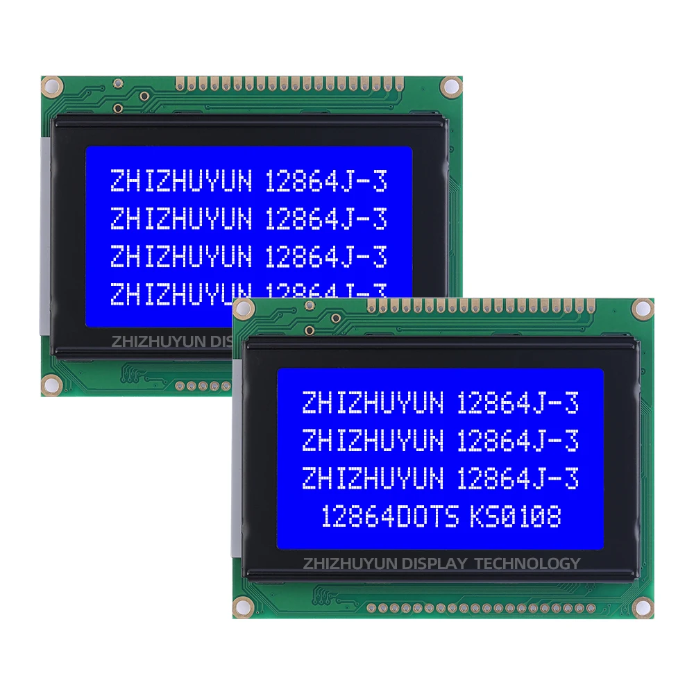 LCM12864J-3 Wistar 20P Tela LCD, 6800 Paralelo, 93x70mm, STN Amarelo Verde Display Controller, NT7108, Fonte de Alimentação 5V