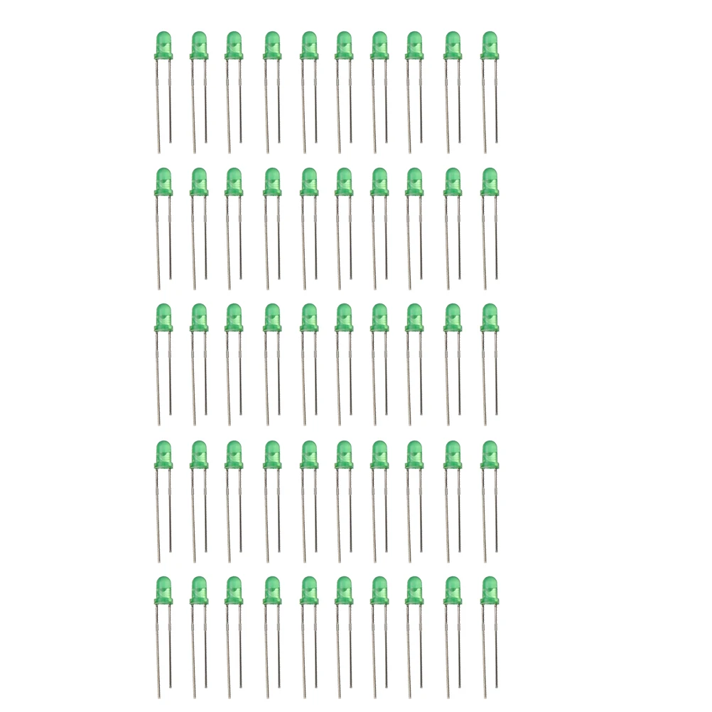 

120 Pcs LED Light Emitting Diodes 3mm Frosted Round White Red Green Blue Yellow ange 120 Degree 3V 2V 20mA Anode