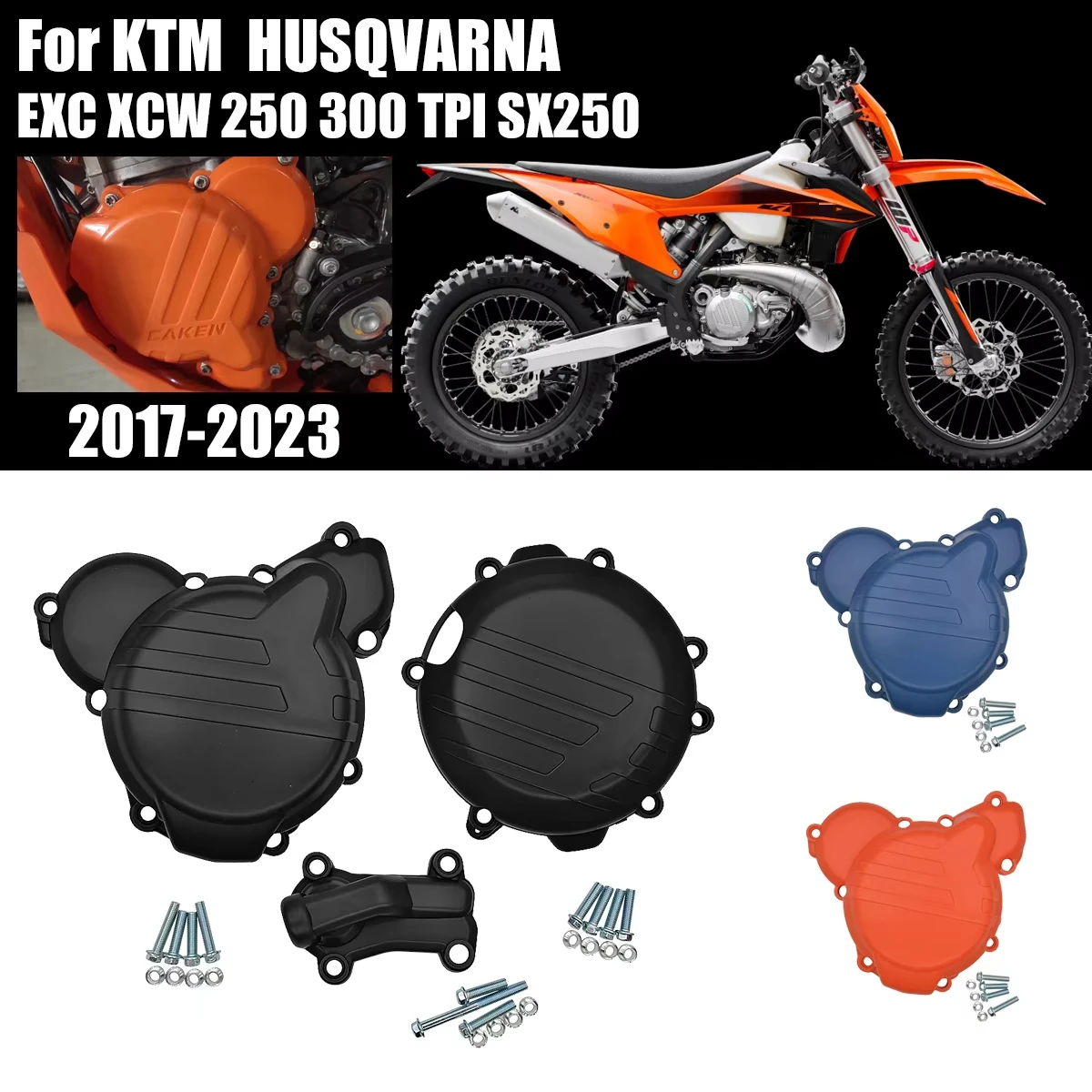 Motocross Clutch Protector Ignition Guard Water Pump Cover For KTM EXC XCW 250 300 TPI SX250 For Husqvarna TE TC 2017-2021