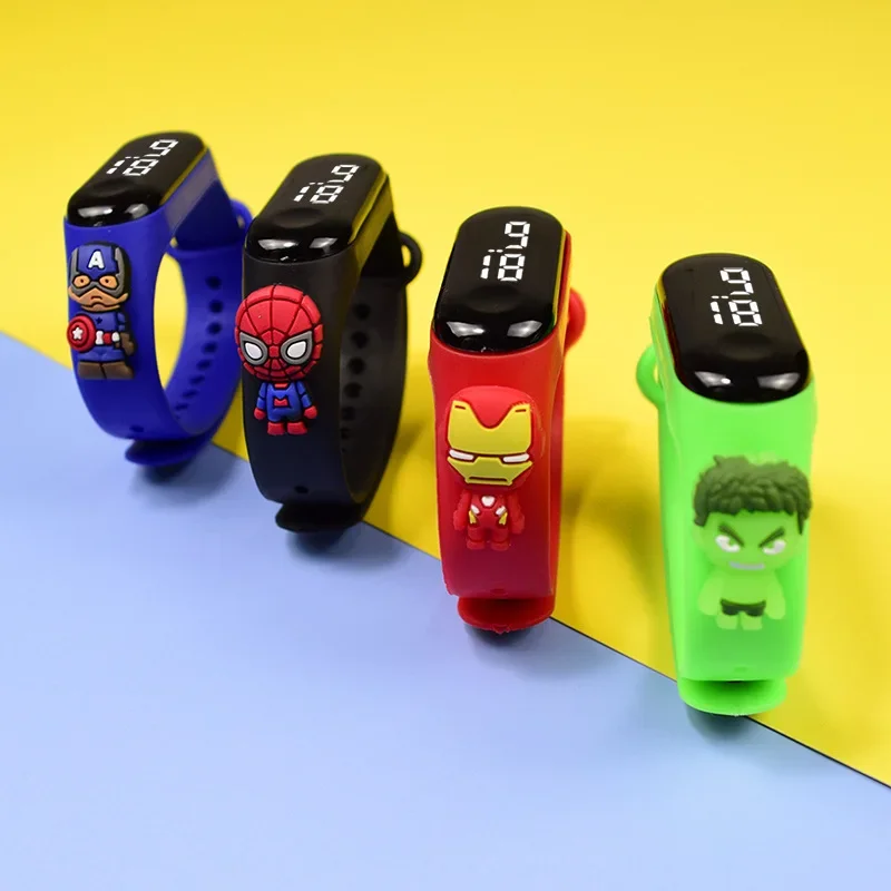 

Disney Spiderman Captain America Cartoon Children's Watch Sports Touch Electronic LED Waterproof Bracelet Watch Birthday Gifts