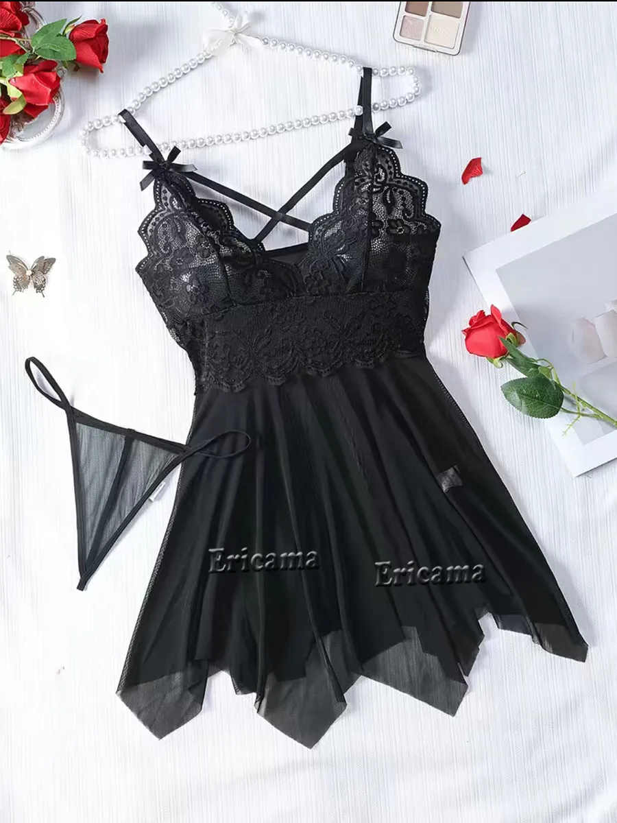 Women Transparent Lingerie Women\'s Underwear See Through Lingerie Sets Sexy Lace Bra And Panty Set Female Sexy Costumes