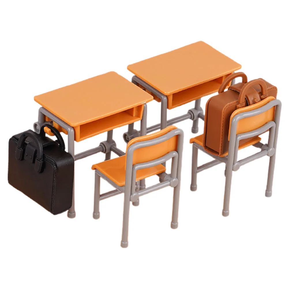 Maison de poupée Miniature, chaise de bureau d'école, modèle de sac à dos, fabriqué à la main, Design réaliste exquis, Miniature polyvalente pour poupées