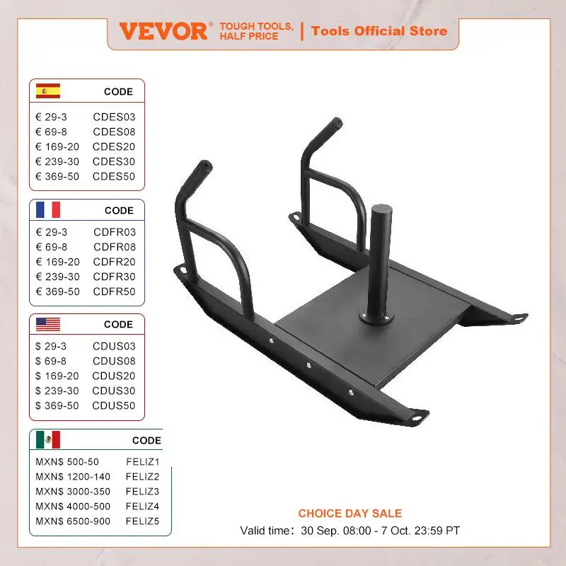 VEVOR Fitness Strength Training Sled with Handle Steel Power Sled Workout Equipment for Athletic Exercise Speed Improvement