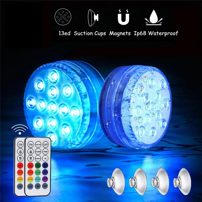 

Pool Light Underwater Swimming Pool Lighting Wireless Submersible RGB Lamp IP68 Outdoor Spotlight for Aquarium Fish Tank Pond