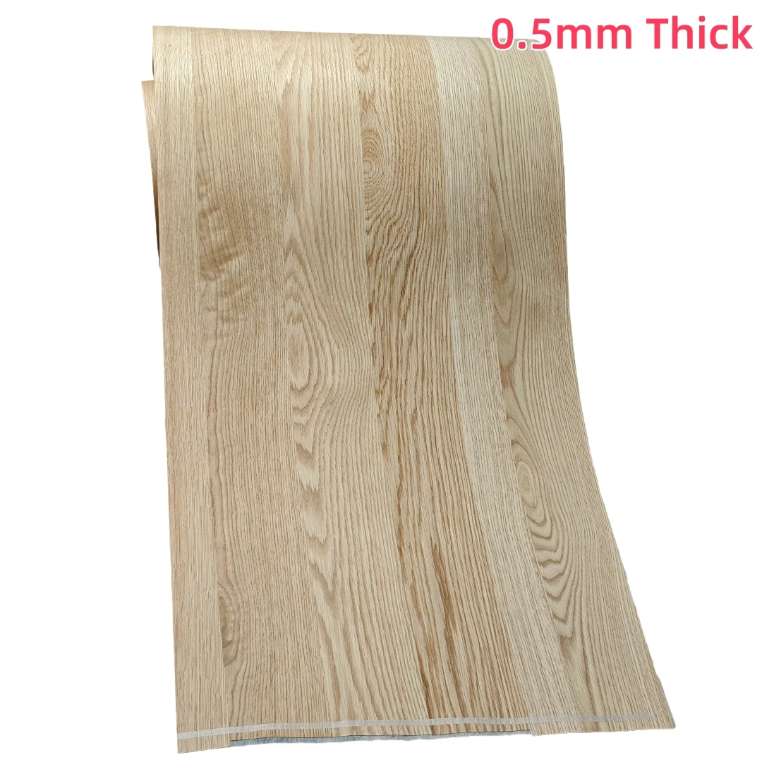 0.5mm Thick Natural American White Oak Grain Wide Wood Veneer For Furniture Renovation Decoration Cabinetry Interior Design