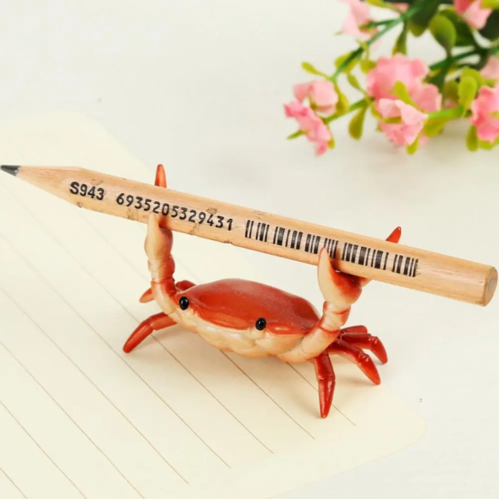 Animal Design Pen Holder Rack Funny Lipstick Storage Stable Plastic Weightlifting Crabs Shape Pen Shelf Bracket For Office Home