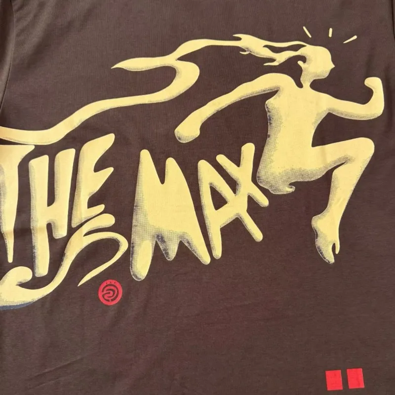 High Street Vinatge Flame Letter Round Neck Short Sleeve Cactus Jack Utopia Tshirts Men Women Tops Outfit  Sports Tees