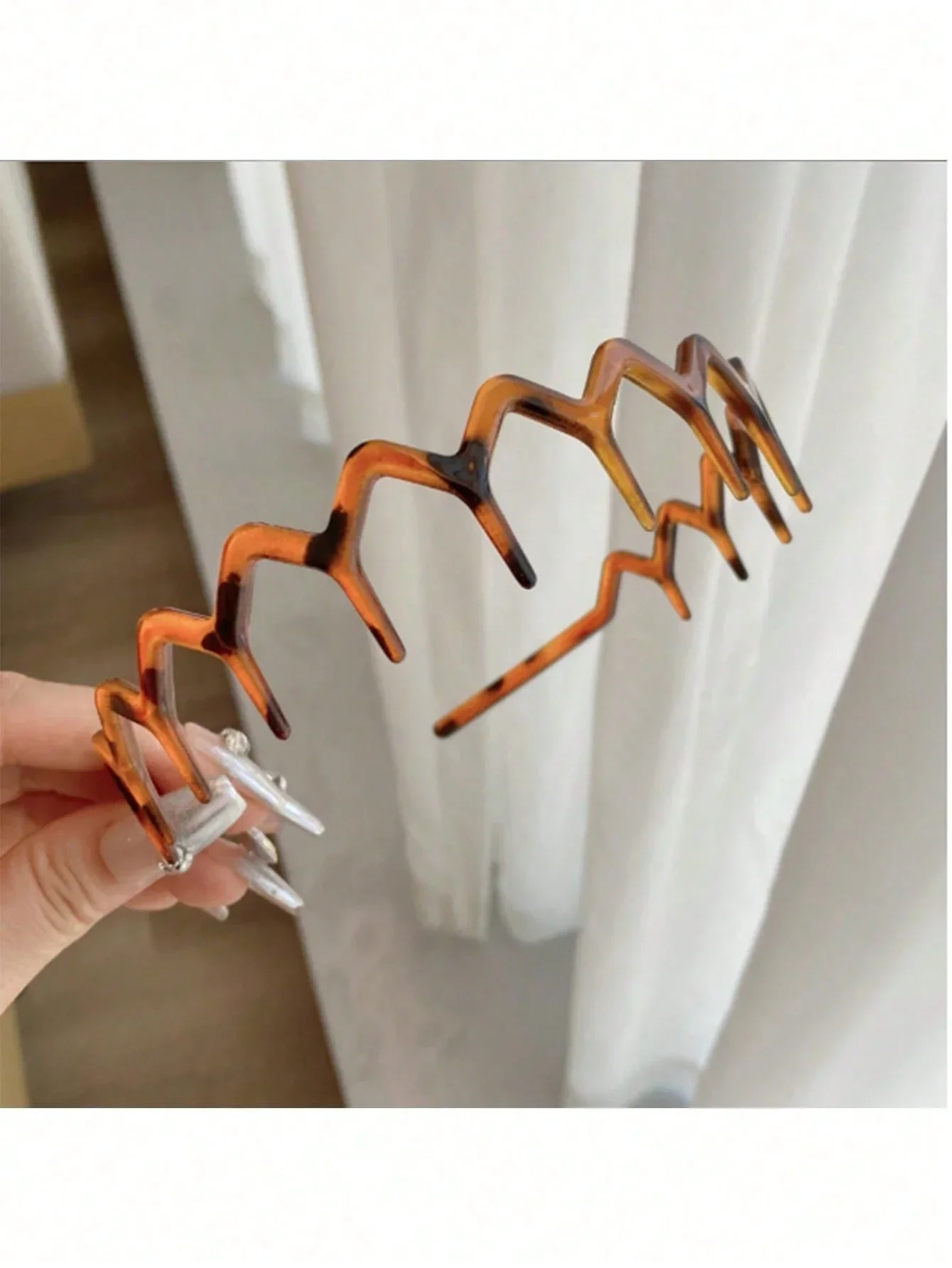 

2pcs Geometric Wave Hair Headbands For Women Plastic Stretchy Hair Accessories
