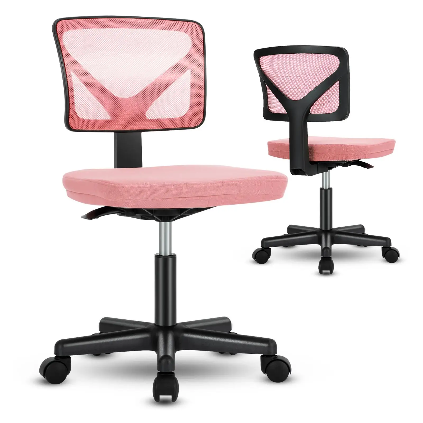 Desk Chair, Armless Office Chair, Computer,Small Home Office Chairs Low-Back Mesh Task Swivel Rolling Chair No Arms