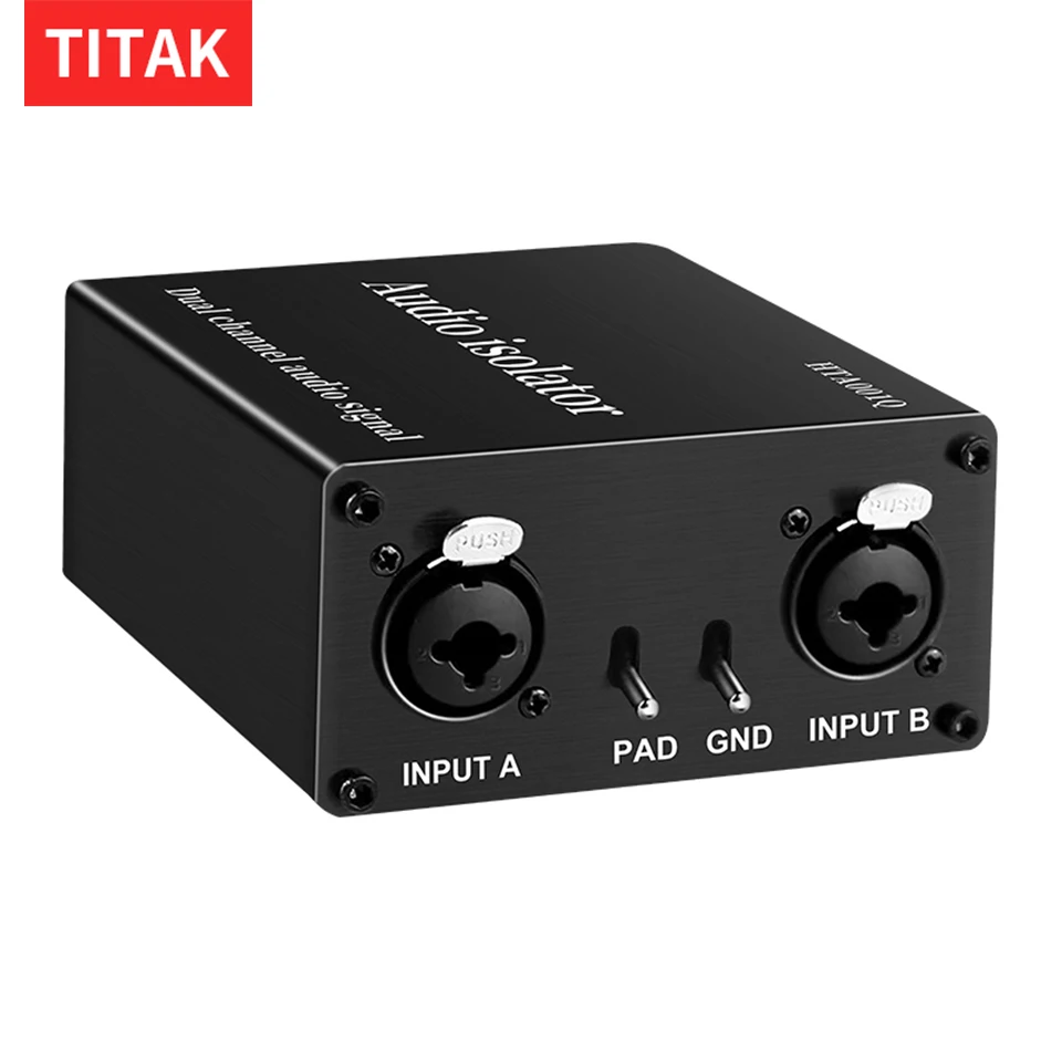 

TITAK NEW 2-Way Audio Isolator Audio Current Noise Eliminator XLR 6.5 Lotus Isolator Mixer Live Broadcast Noise Eliminatio