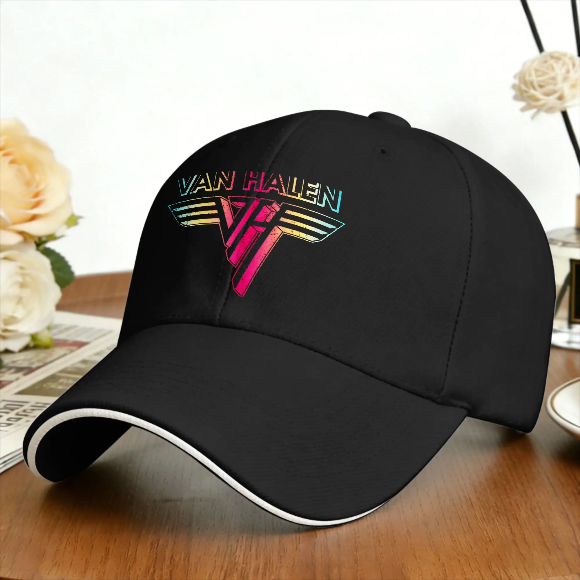 Summer Van Halen Rainbow Logo Baseball Cap  Hunting Camping Vintage Hip Hop Hats Unisex Design Sun Baseball Caps