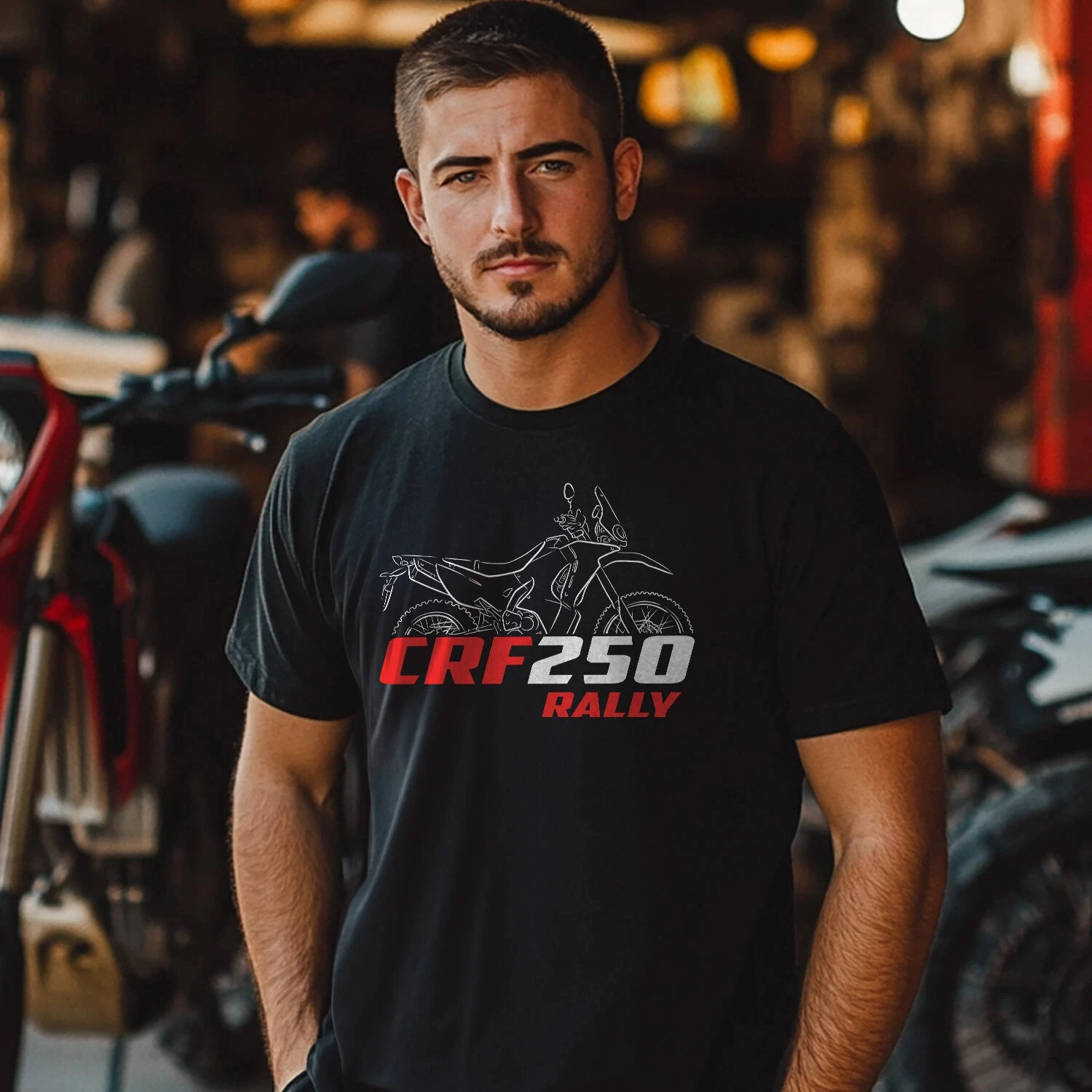 

2025 Summer Cotton Round Neck Short Sleeves for Men Women Honda CRF250 Rally 2017-2020 - Motorcycle T-Shirt for Riders