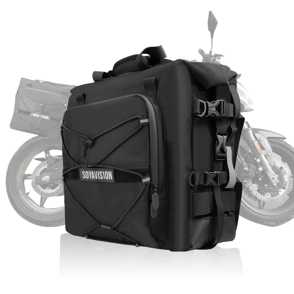 Schwarze Motorradzubehörteile Rahmen-Sturzbügel-Tasche Satteltasche 20L Universal für BMW R1200GS ADV KAWASAKI YAMAHA Honda