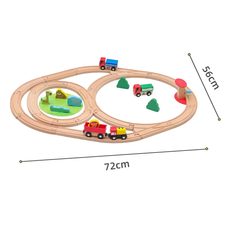 

Wooden Train Track Set 8 Ring Track Compatible With All Brands Of Railway Toy Road Accessories Assemble Toy Kids Gifts PD59