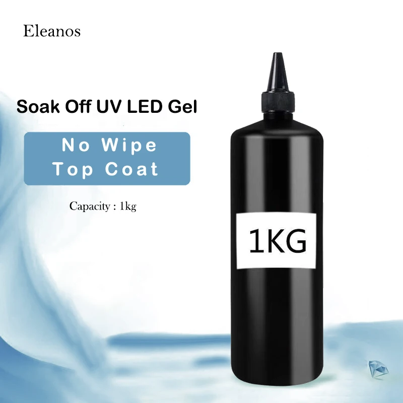 Eleanos Super Quality 1KG No Wipe Top Coat Primer Base Coat UV Gel Soak Off Wholesale China Factory Gel Polish Matt Coat