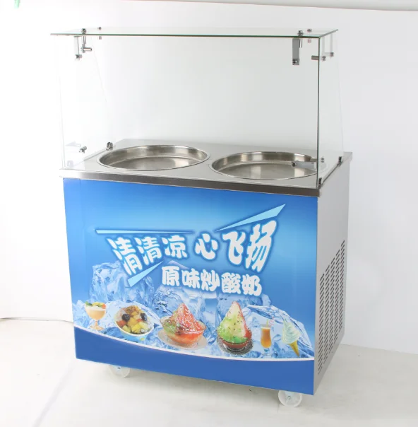 Manual Fried Roll Fried Ice Cream Machine, Stir Fry with Yogurt, Fruits Ice Cream Machine