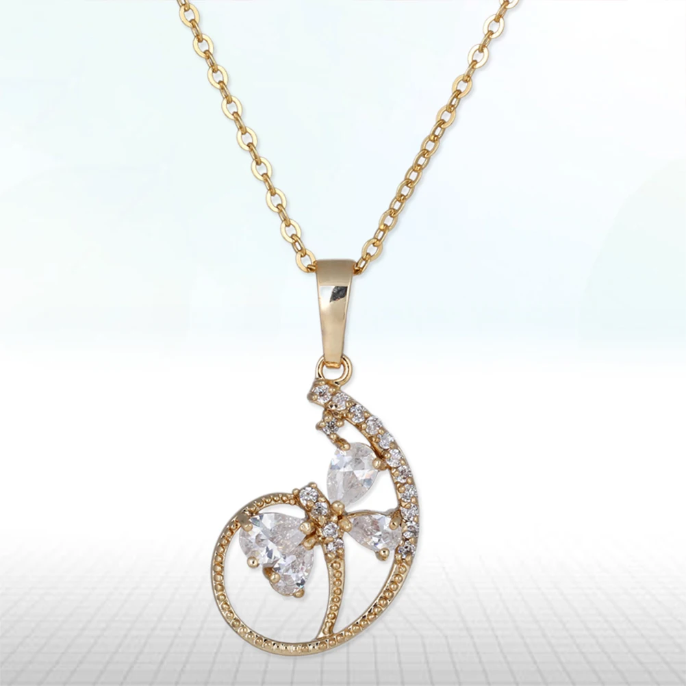

Zircon Necklace Hollow Out Women Flying Dragonfly Pendant Temperament Necklaces