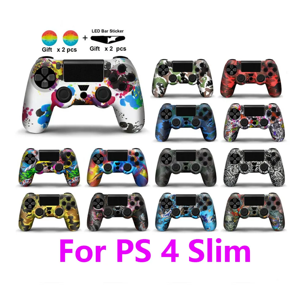 

100set Controller Protective Cover Skin For PS 4 Slim Handle Case Protective Jacket Gamepad Housing Protect Shell Sleeve