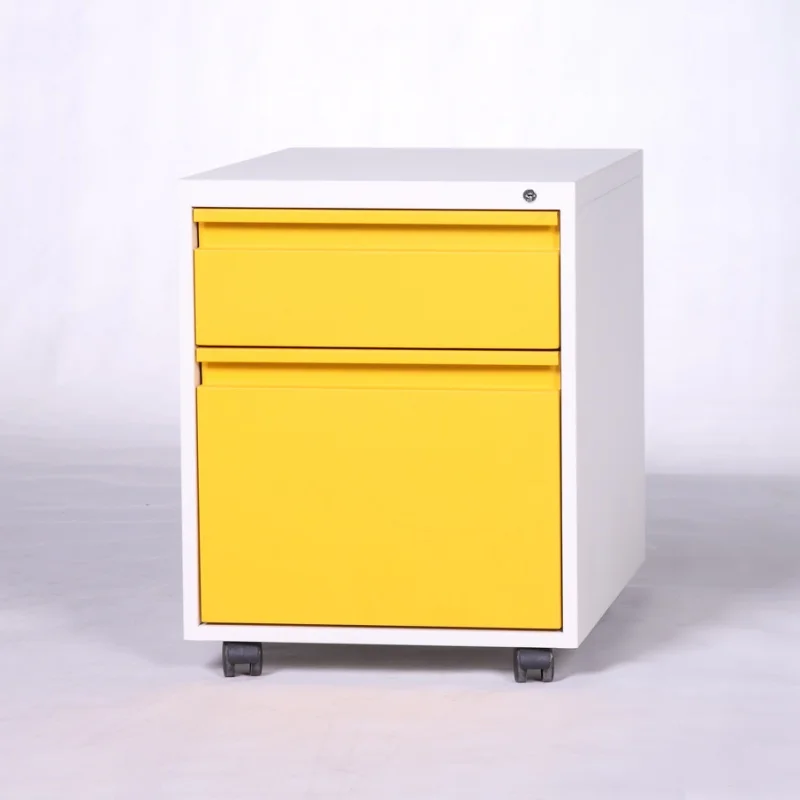 Recessed Handle 3 Drawers Mobile Cabinet Under Desk Storage Steel Pedestal 3-Drawer Lockable File Cabinet For Office Desk