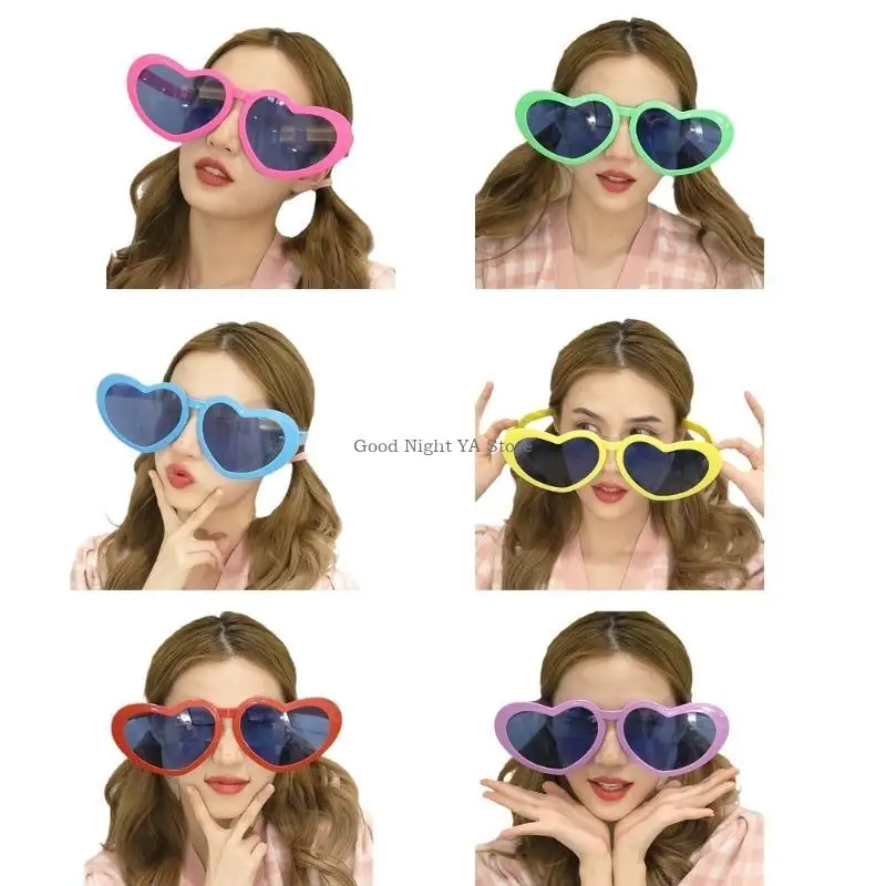 

Novelty Sunglasses for Adult Party Props Oversized Heart Eyeglasses Women Street Eyewear Carnivals Humorous Eyewear