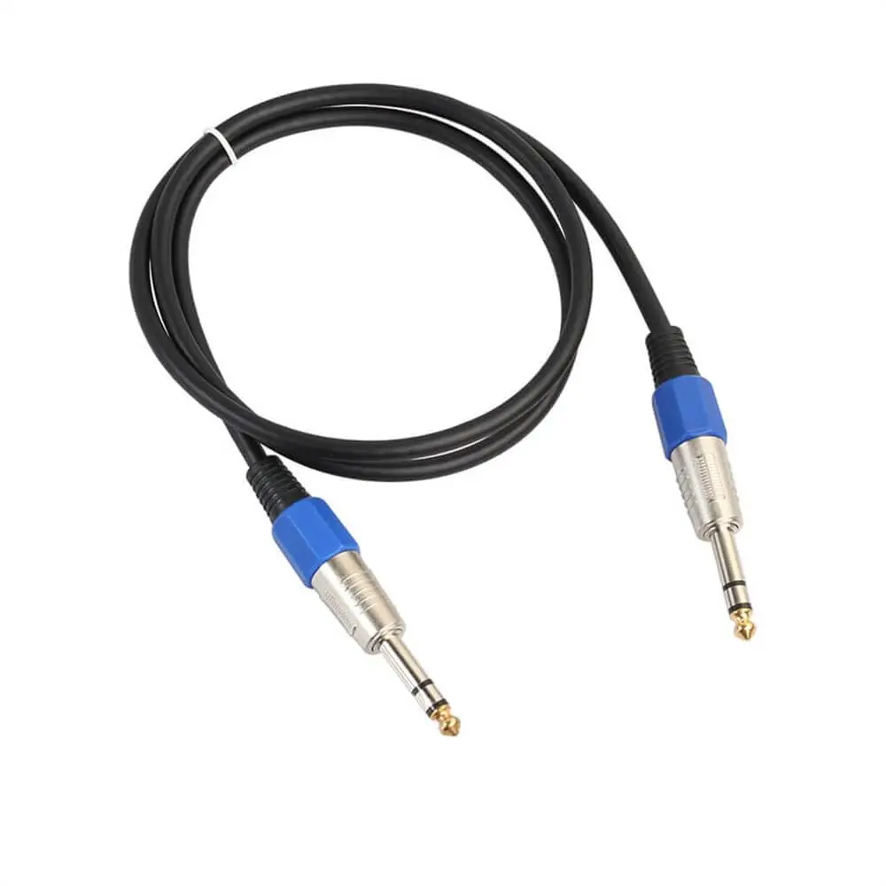 Double-Shielded Cable 3 Pin Stereo 6.35 Male to Male Public Audio Cable 1M