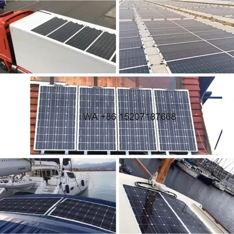 Wmwmnu 110W Flexible Solar Panel Bendable PV Module for Curved Surfaces RV Boat Tent Adventures Backup Needs