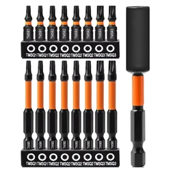 Double Square 8 Point Star Bit Set, 17PCS 8 Point Torx Bits 2 Square Drive Bits, Magnetic S2 Steel Torx Bit Set, 2.3'' &