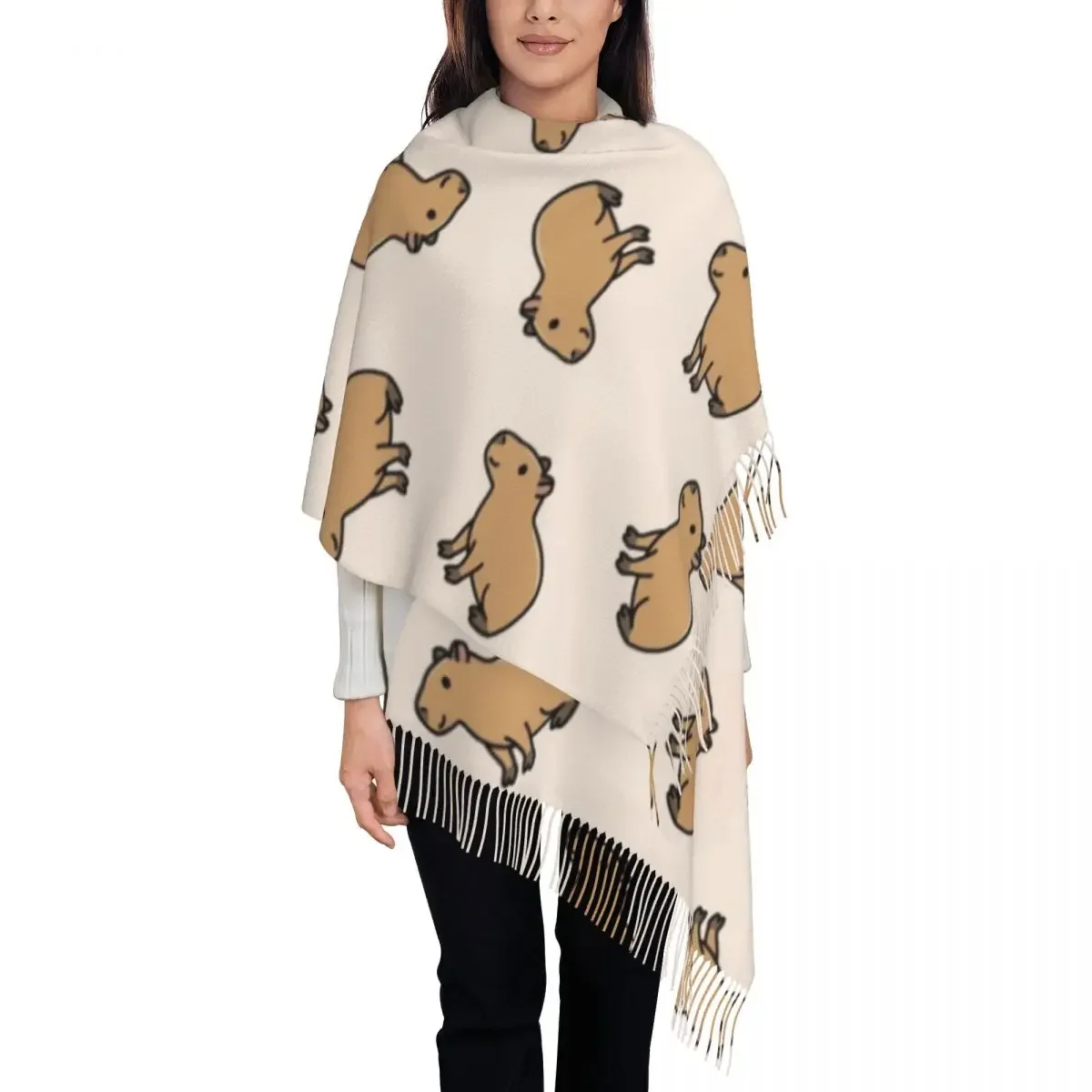 Personalized Print Capybara Pet Scarf Women Men Winter Fall Warm Scarves Wild Animals Of South America Shawl Wrap