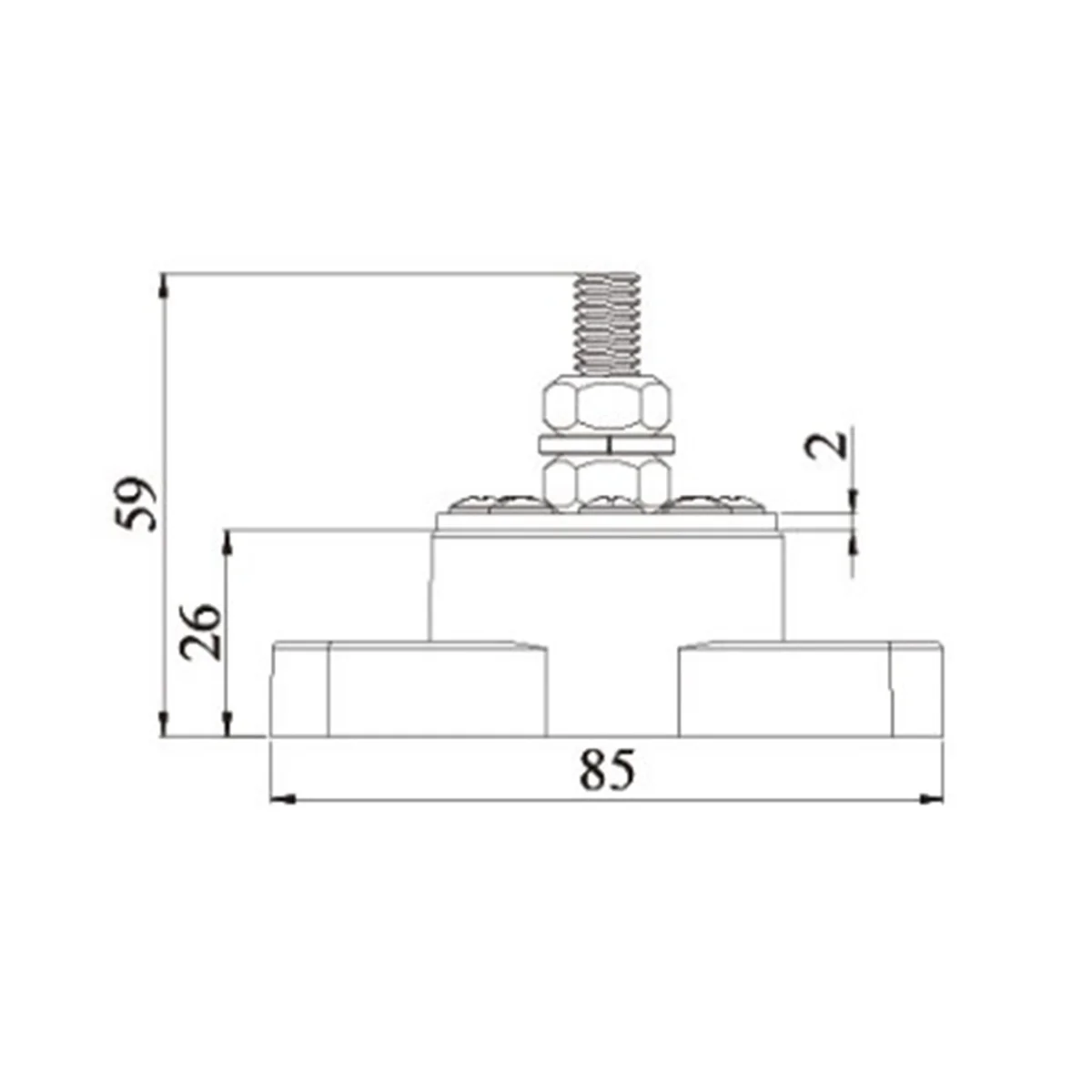 For Ship Line Modification Accessories,Red Bus Bar 180A High-Current Terminal Post Without Cover