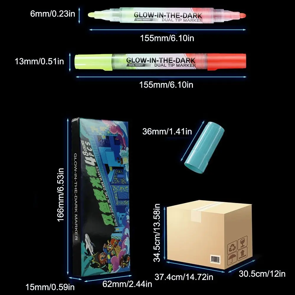 Colorful Dual Tip Marker Pen DIY Graffiti Hand Painting Highlighter Pen Magic Pen Glow in The Dark Luminous Pen Student Gift