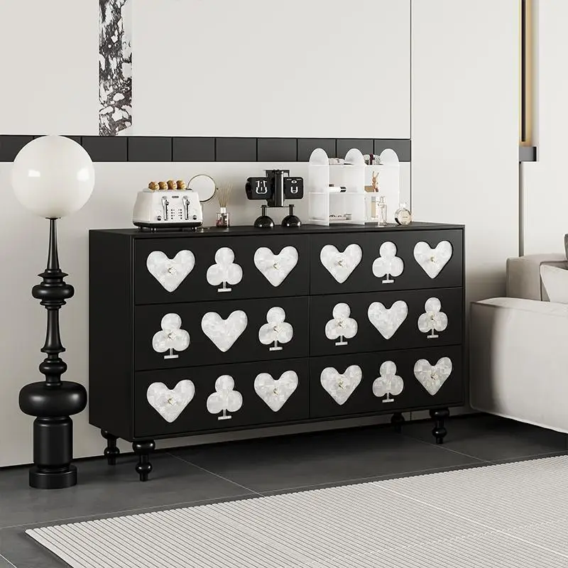 

six-chest , retro bedroom storage love shell cabinet, home decoration antique door cabinet, drawer