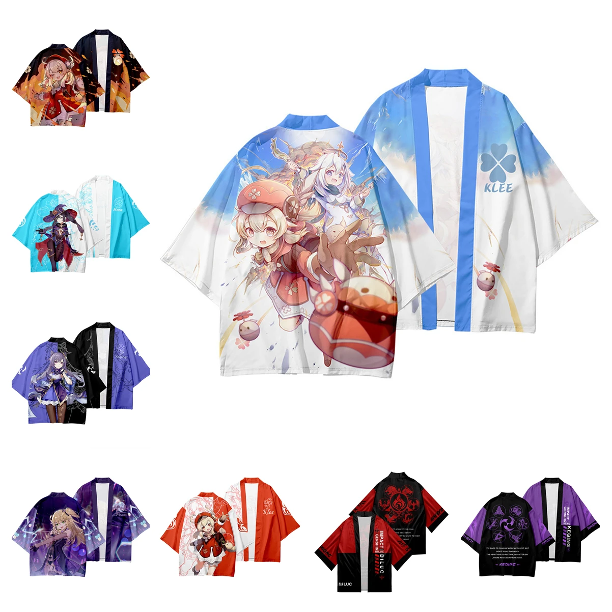 Game Genshin Impact Wafuku Beelzebul Kimono Klee Cosplay Haori Unisex Yukata Cardigan Cloak Sportswear Bathrobe Pajamas Costumes