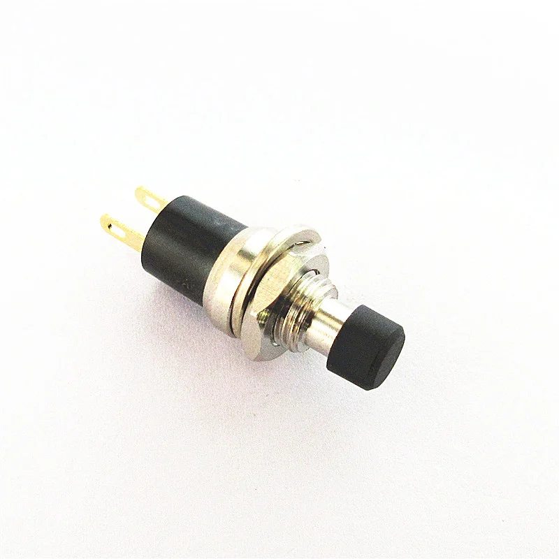 1pcs PB05A PBS-110 black head self-locking switch opening 7MM button small button with self-locking 2-pin gold pin