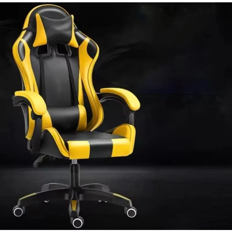 Silla ergonómica de respaldo alto, color negro, para jugadores de PC, ordenador y videojuegos.