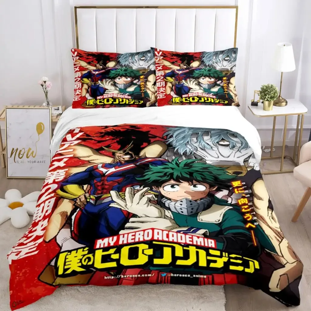 

Fashion My Hero 3D Anime Print Three Piece Bedding Set Fashion Boys Or Adults For Beds Quilt Covers Pillowcases Bedding Set Gift