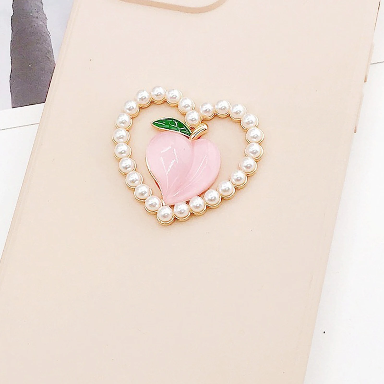 

Peach Heart Rhinestone DIY Jewelry Making Materials Heart Shaped Embellishments Plastic Acrylic Decor Supplies Phone
