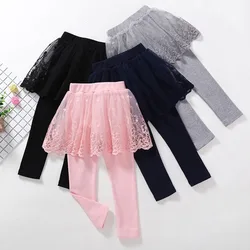 Spring Autumn Children Girls Leggings Cotton Lace Princess Skirt-pants Children Bottoms Slim Skirt Trousers Kids Clothes 1-6Y