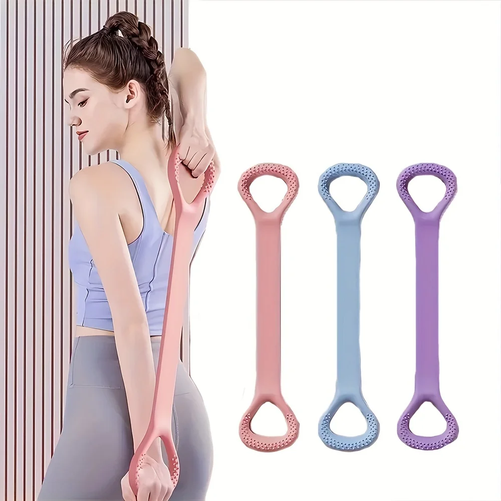 

1pc Silicone Universal Elastic Resistance Bands - Full Body Workout Yoga Stretch Straps for Shoulder, Back & Arm Stretchig