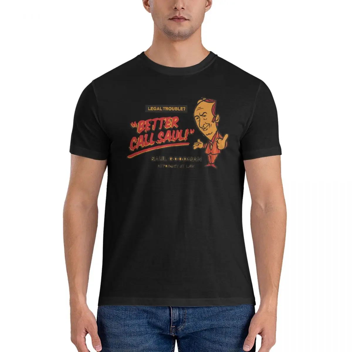 Cool Men's T Shirt B-Better Call Saul Creative Tees Short Sleeve Crew Neck T-Shirts Cotton Graphic Printed Clothing