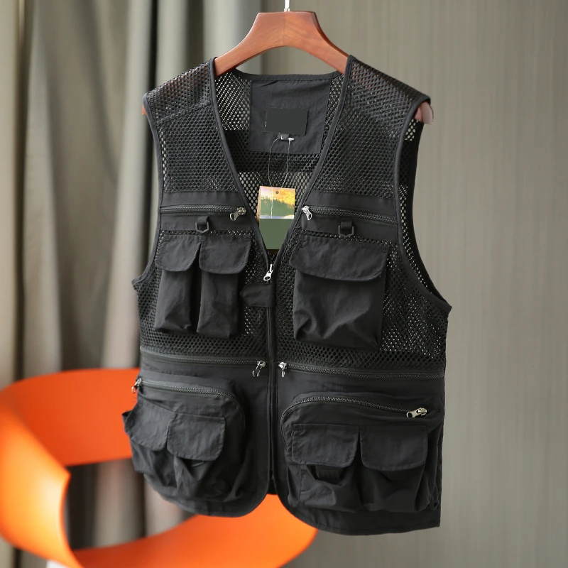 

Men's spring and summer outdoor overalls vest multi-pocket photography fishing vest