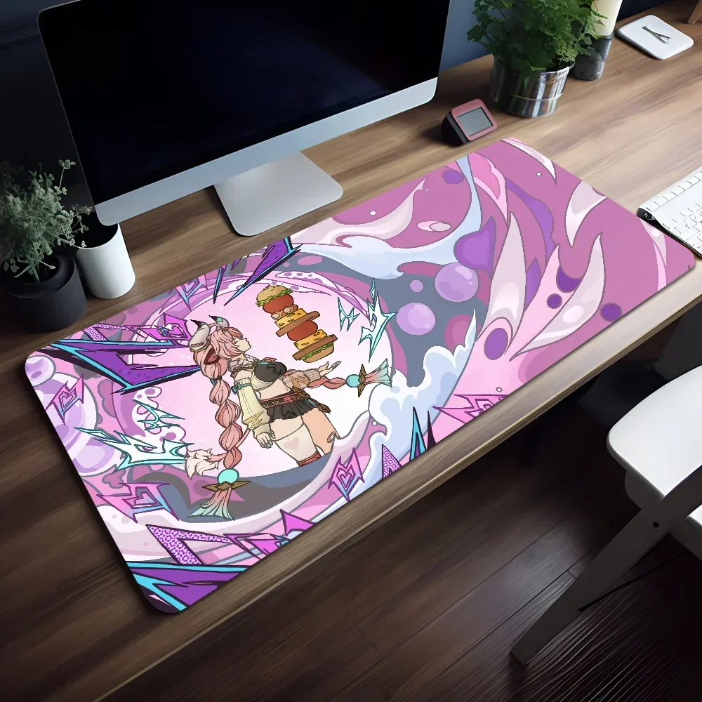 CIFBUY Genshin Impact Large Mouse Pad, Fantasy Character Print Keyboard Mat, Pretty Desk Decor for Genshin Fans