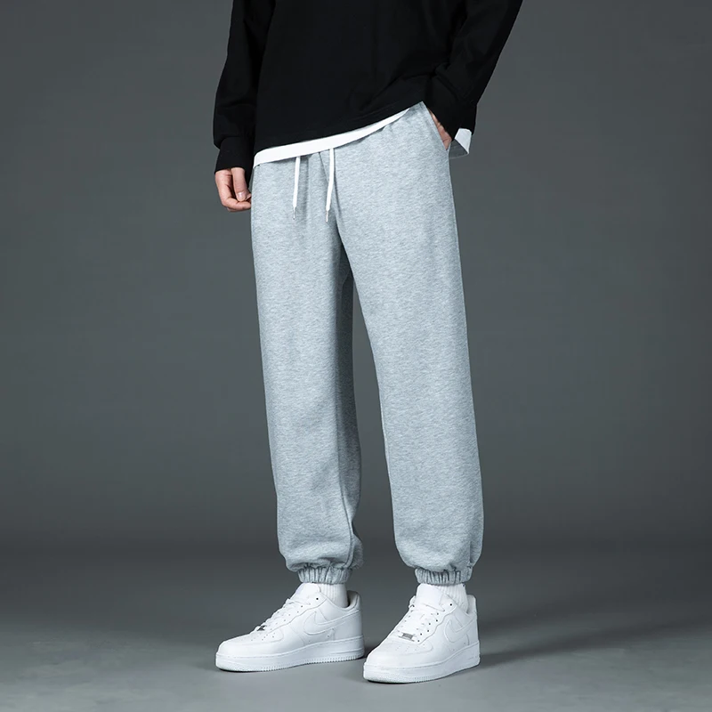 

Брюки для отдыха с прямыми штанинами и шнурком, мужские модные спортивные штаны, весенне-осенняя спортивная одежда, мужские повседневные теплые брюки, флисовая уличная одежда