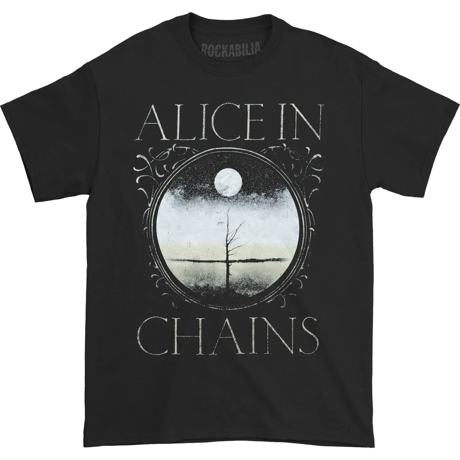 Men'S Alice In Chains Moon Tree Back Print Slim Fit T Shirt Large Black