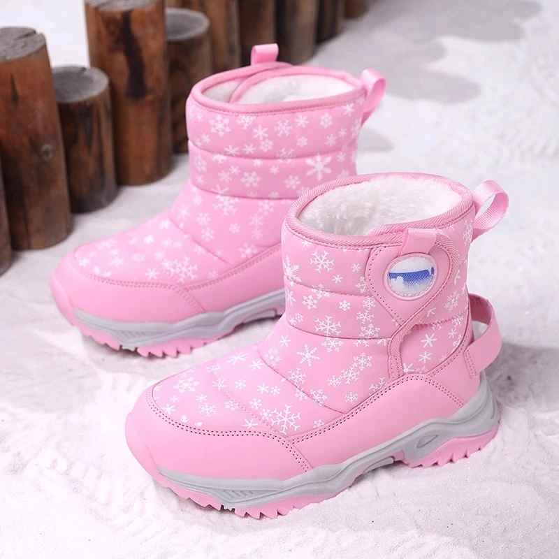 

Children Boots for Girls Boys Shoes Winter PU Leather Waterproof Baby Boots Fashion Toddler Kids Shoes Warm Plushr Snow Boots