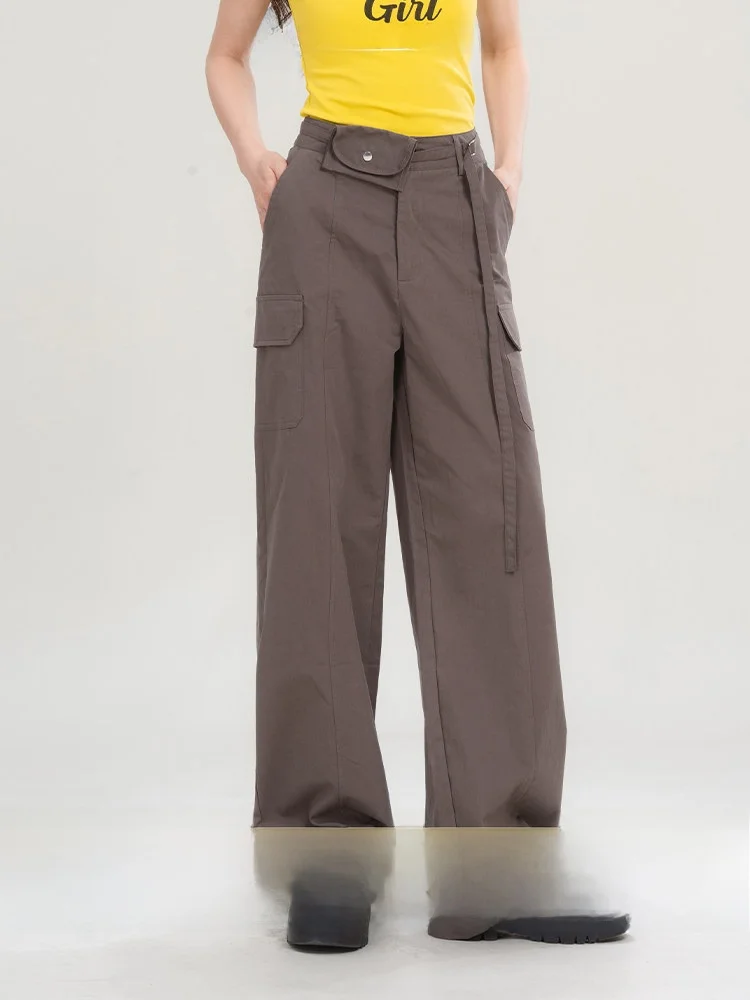 

Loveheynew Retro American Workwear Loose Wide Leg Casual Pants High Waist Women's Summer New Style Comfortable Loose Long Tro...