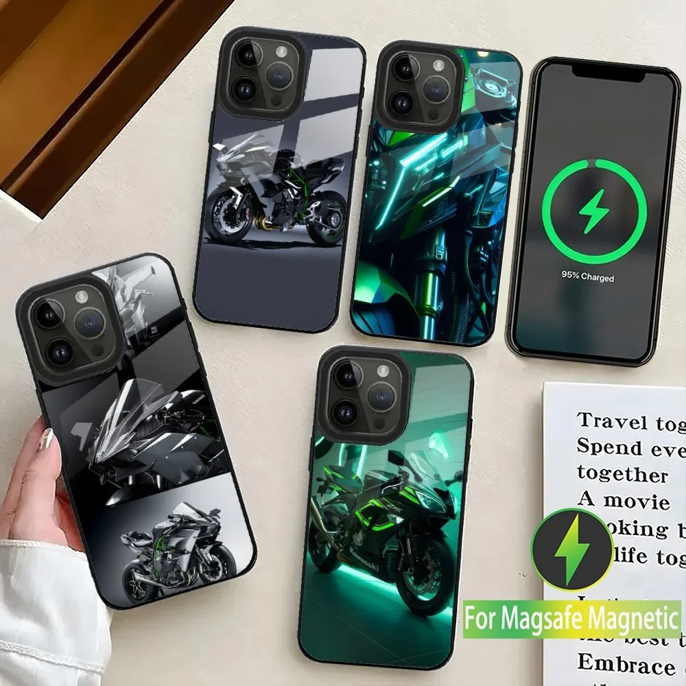 

Cool Motorcycle H2R Phone Case For iPhone 16,15,14,13,12,11,Plus,Pro,Max Mini K-Kawasakies-S Magsafe Magnetic Wireless Charging