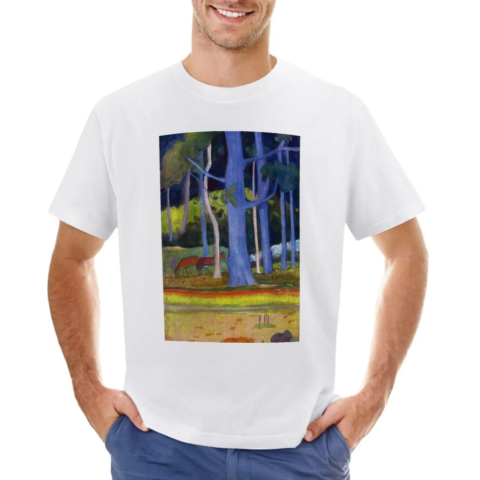 Paul Gauguin - Landscape with Blue Trunks T-Shirt boys animal print Blouse cute tops Men's t-shirt